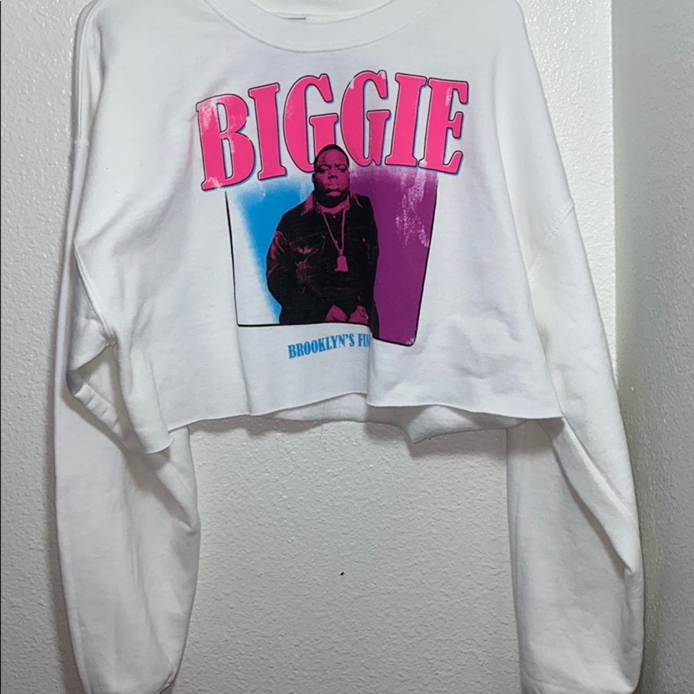 Biggie cropped white long sleeve